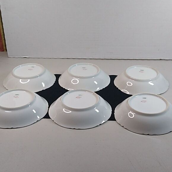 Antique Haviland France Limoges Berry/sauce Bowls Pink Rose (6) - Picture 5 of 10